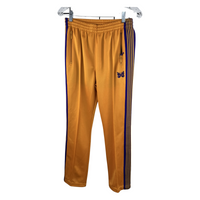 Needles Narrow Track Pant — Yellow Gold / Purple Butterfly Embroidery