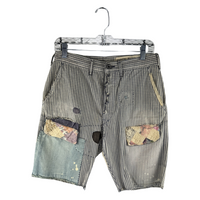 Kapital Kountry Gingham Boro-Patch Shorts — Multi-Fabric Patchwork