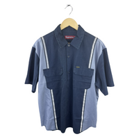 Supreme Reflective Stripe S/S Work Shirt - Navy (SS25)