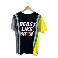 Rebuild by Needles x Adidas 'Beast Like Bron' Patchwork Tee — Multi-Panel Rebuild