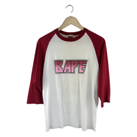 BAPE Raglan Three-Quarter Sleeve T-Shirt - Red/White