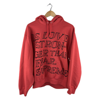 Supreme 'Is Love Stronger Than Fear' Hoodie — Red
