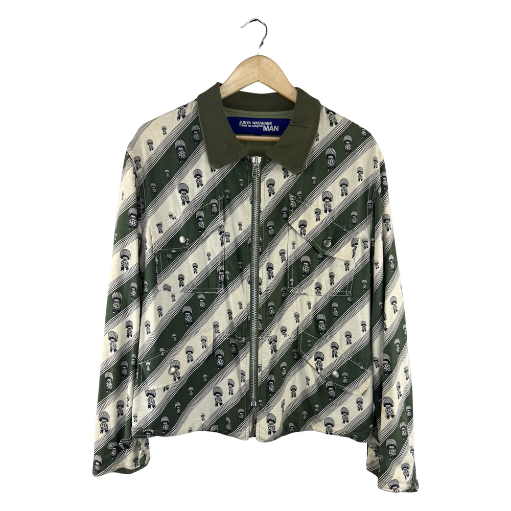 Junya Watanabe MAN Zip Jacket — Paratrooper Skull Diagonal Stripe Print