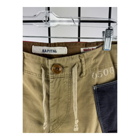 Kapital Two-Tone Cargo Shorts — Khaki/Navy Contrast Pocket