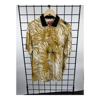 Supreme SS2005 Peacock Feather Print S/S Shirt — Gold/White Rayon
