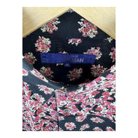 Junya Watanabe MAN Floral Patchwork S/S Shirt — Multi-Print Black/Pink