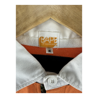 BAPE Baby Milo Striped Rugby Polo - Navy/Orange/Yellow