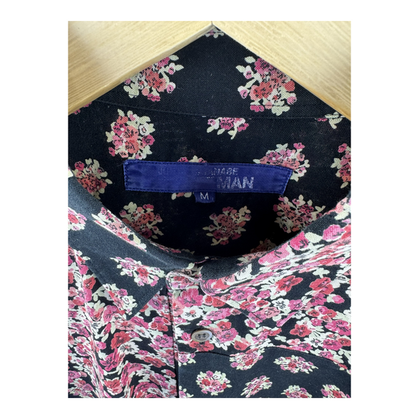 Junya Watanabe MAN Floral Patchwork S/S Shirt — Multi-Print Black/Pink