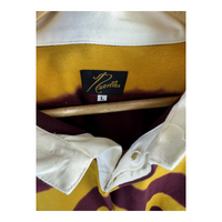 Needles Rugby Shirt — Tie-Dye Stripe Mustard/Burgundy