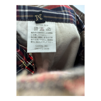 Kapital Plaid Cotton Shorts — Olive/Red/Navy Tartan with Drawstring Waist