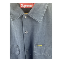 Supreme Reflective Stripe S/S Work Shirt - Navy (SS25)