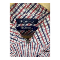Junya Watanabe MAN x Ben Sherman Short-Sleeve Shirt — Red/Navy Gingham Zip