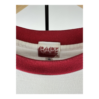 BAPE Raglan Three-Quarter Sleeve T-Shirt - Red/White