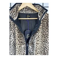 Needles Leopard Faux Fur Full-Zip Fleece Jacket — Cream/Black