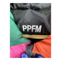 PPFM Multicolor Colorblock Hooded Puffer Vest — Western Yoke Panel