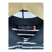Undercoverism Striped Polo Shirt — Navy/White Marinière with Spiral Logo