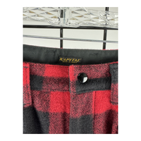 Kapital Wool Buffalo Plaid Cargo Shorts — Red/Black