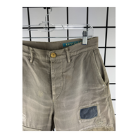 Kapital Boro-Patch Distressed Utility Shorts — Olive Khaki