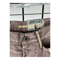 Kapital Kountry Boro Patchwork Denim Cut-Off Shorts — Overdyed Brown